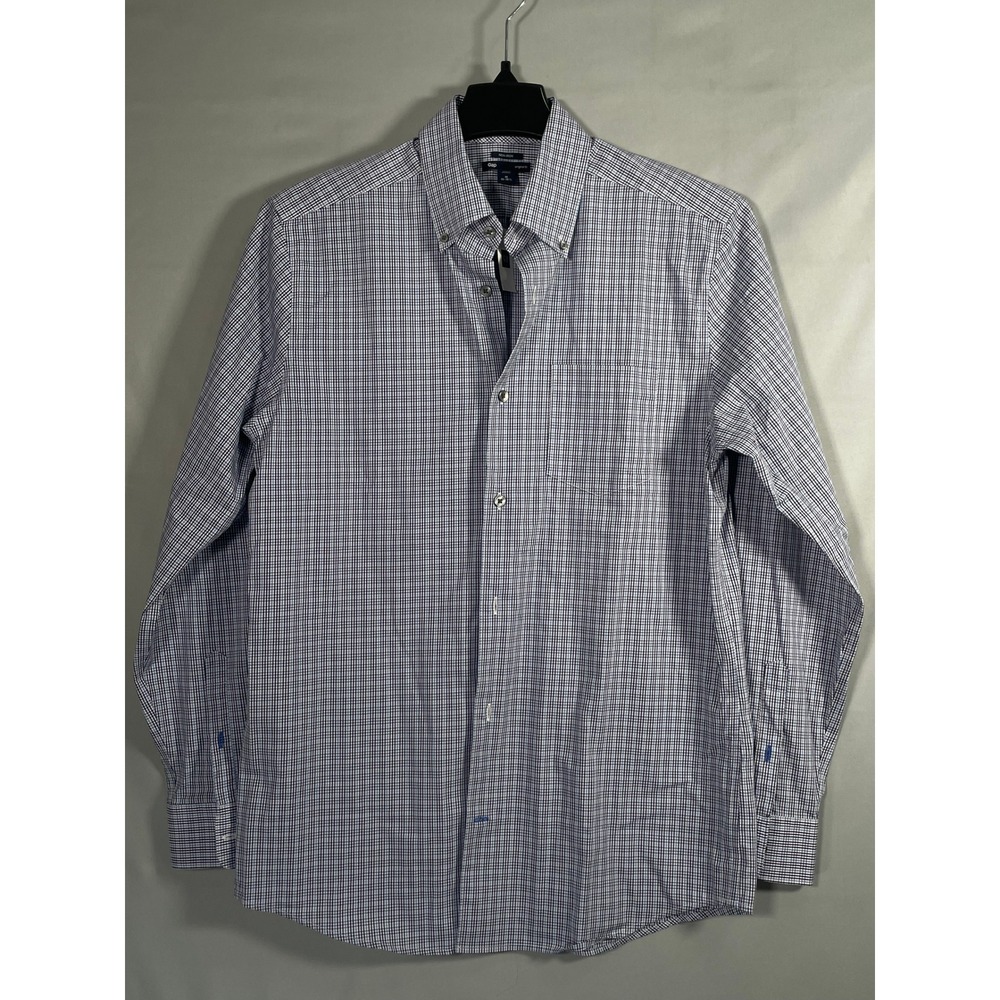 Gap Mens Original Fit Non-Iron Gingham Button Down Shirt Blue White M 15-15.5 - Picture 7 of 9